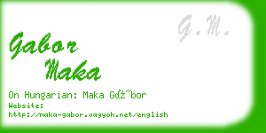 gabor maka business card